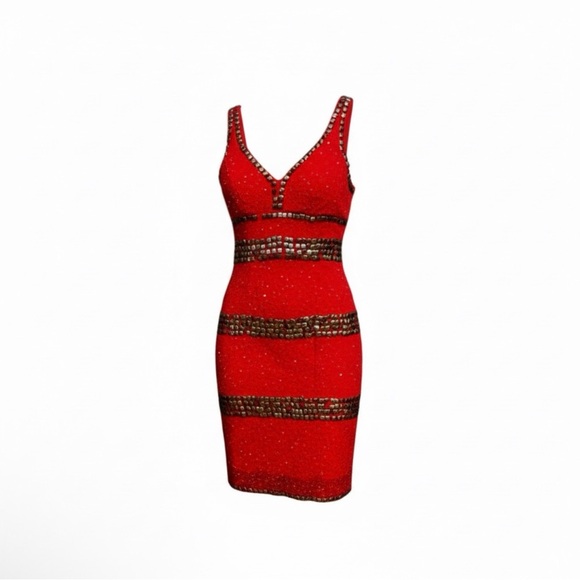 NWOT Jovani Beyond Red vintage y2k Sequin cocktail mini Dress size 4 holiday - Picture 3 of 6